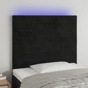 Tête de lit LED Noir Vidaxl 90x5x118/128 cm velours