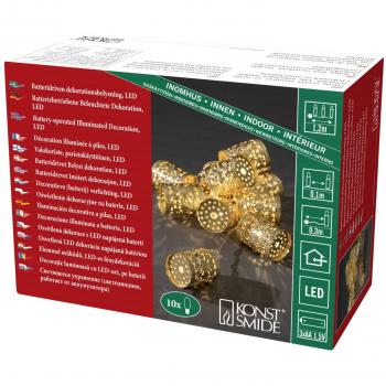 Konstsmide Gold-Coloured Metal Battery Lights