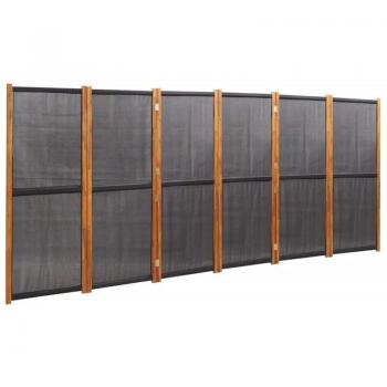 Biombo Modular 6 Paneles 420 x 180 cm en Textileno y Madera