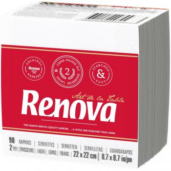 Servilletas Renova 2 Capas | 90 Piezas | Tamaño Cocktail | Color Blanco