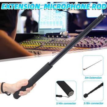 Extendable Mic Boom Pole (Aluminum Alloy, 25.6-118.1 inches)