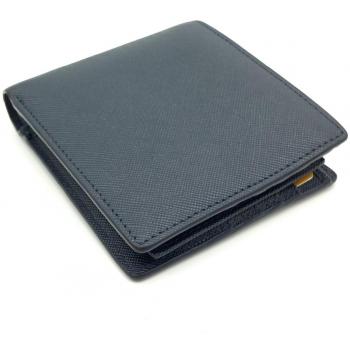Navy Blue RFID Safe Genuine Leather Wallet