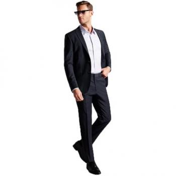 Ted Baker Mens Forbyts Puppytooth Trousers in Navy Wool