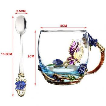 Muttertags-Tasse mit Rosendesign und Löffel