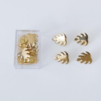 Cork Board Push Pins – Metal Leaf Design (8 pcs)