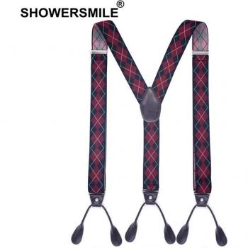 Vintage Men's Y Back Suspenders with 6 Buttons