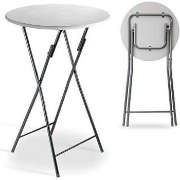 CASARIA Table Haute Pliante de Bar Blanche Ø 60cm