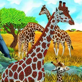 Kit de carte à diamants 18 x 18 cm – Girafes