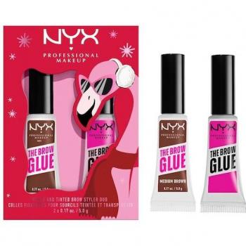 NYX Trucco Sopracciglia Set Regalo Gel 5 ml Marrone Medio e Trasparente