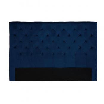 Tête de lit capitonnée L160 cm en velours bleu nuit ENGUERRAND