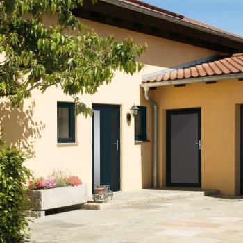 Fenêtre de porte d’entrée PVC anthracite 98×200 cm – vieXL