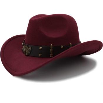 Women's Black Wool Jazz Sombrero, Size 56-58 cm