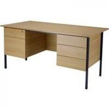 Serrion 4 Leg Desk 1500x750x730mm in Ferrera Oak/Black