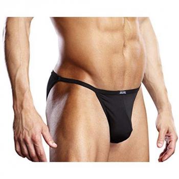Herren Blueline Mikrofasern Strang-Bikini in Schwarz, XL/Large