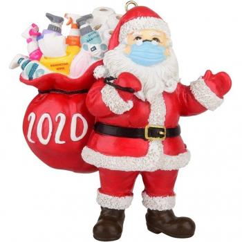 Santa Claus with Mask Holiday Ornament