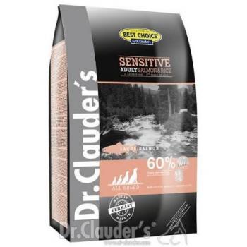 Ration alimentaire pour chiens saumon-riz Dr. Clauder 4 kg Sensitive Adult Best Choice