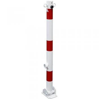 SCHAKE Portable Barrier Post, 60mm, Red/White, Two Eyelets