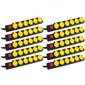 Extension multiprise extérieur Stagecaptain 6 ports avec bouton on/off IP44