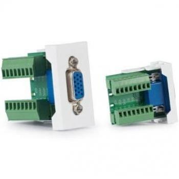 Fonestar Connector Panel VGA D15 Femmina – Euroblock 22.5 x 45 x 47 mm