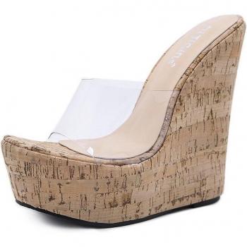 Sandalias de Tacón Alto Transparentes para Mujer, Estilo Gladiador, Talla Grande 35-42