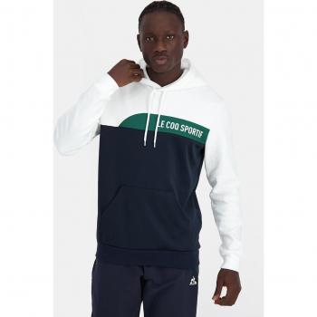 Le Coq Sportif Felpa con cappuccio Saison 2 New Optical White / Sky Captain, Taglia S, Uomo