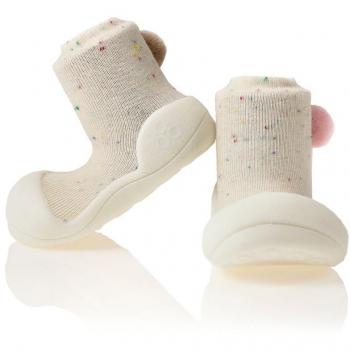 Zapatillas Infantiles Attipas Shooting Star Crema Blanco para Primeros Pasos
