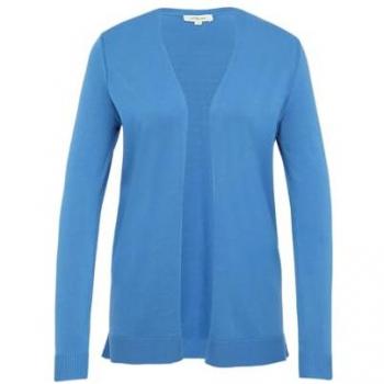 S.OLIVER Damen-Strickjacke 44 – Feinstrick ohne Verschluss, blau (Fresh Blue)