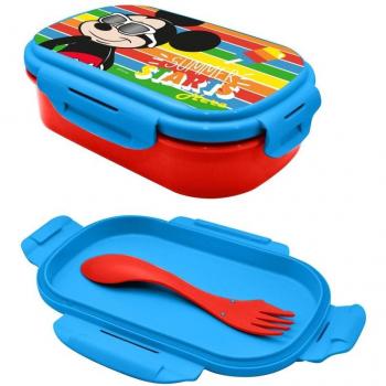 Lunch box Mickey Mouse avec couverts pour les petits