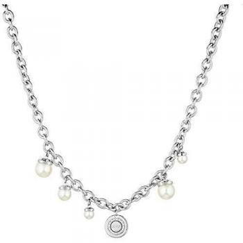 Collar de mujer de latón con circonitas y perlas – LIU Jo Luxury