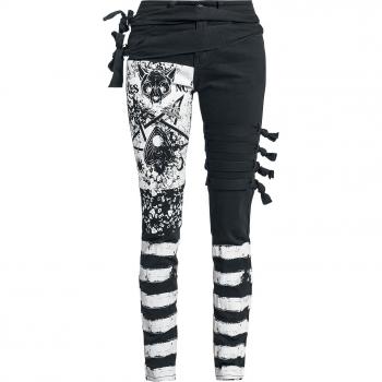 EMP Gothic Skarlett – Jeans Femme Noir-Blanc