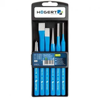 Coffret de ciseaux et de poinçons Hogert Technik HT3B710 en acier chrome-vanadium