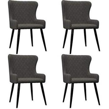 Sillas de Comedor 4 Unidades en Terciopelo Gris