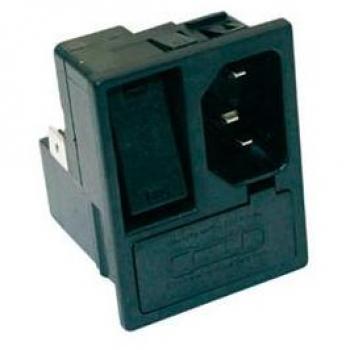 MPE-Garry C14 Netzeingangstecker mit Sicherung und Schalter für 70 °C
