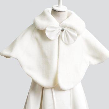 Robe en peluche pour fille avec châle de mariage