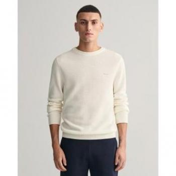 Gant Rundhals-Pullover Weiß | XL