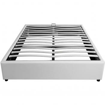 Lit coffre GIANO 2 personnes PU Blanc 140×190 cm