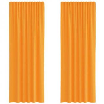 VidaXL 2 pcs Orange Voile Curtains with Loops 140x260 cm