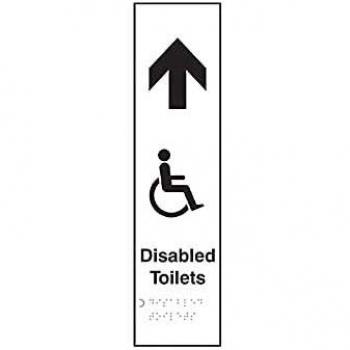 Self-Adhesive Disabled Toilets Arrow Up Sign with Graphic