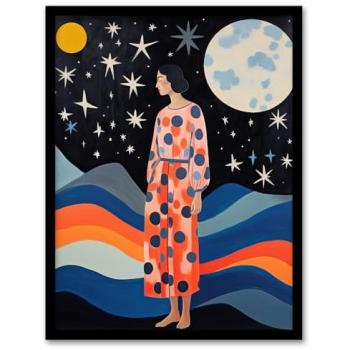 Celestial Wave Portrait – Framed Oil Art