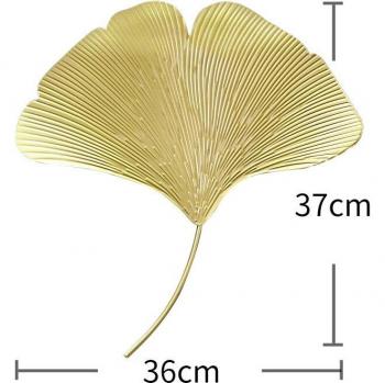 Metallischer Zauberstab mit Ginkgo-Ornamenten – Goldblauer Akzent für chinesisches Interieur