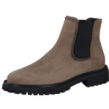 Paul Green Chelsea-Stiefelette Beige Veloursleder Größe 38