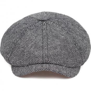Cotton Brown Plaid Beret for Men