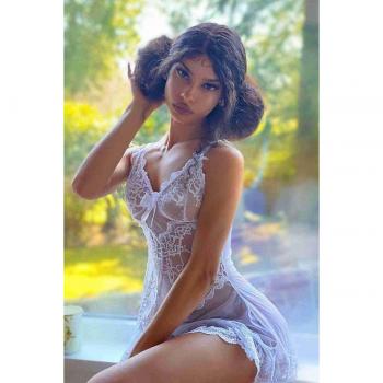 Merry See Kant Nachtjapon Babydoll Ondergoed Wit L/XL