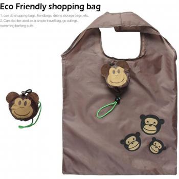 Eco-Friendly Reusable Shopping Bag with Monkey Print