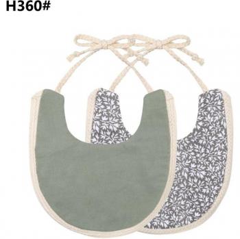 Cotton Baby Bib with Floral Print and Tassels