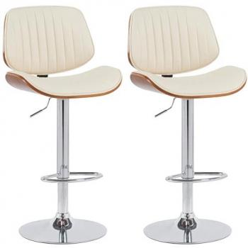 Clawson Sgabelli bar 2 pezzi noce crema cromo