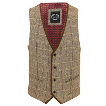 Men’s Stylish Brown Waistcoat – Carlo Tweed, 44