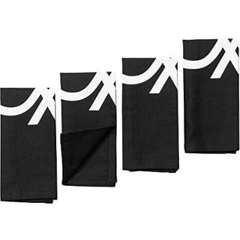 Pack de 4 Sets de Table en Polypropylène Noir et Blanc 45 x 30 cm