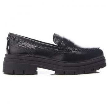 Chaussures de ville en cuir noir à semelles épaisses