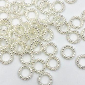 50 piezas de perlas planas de 10mm en resina ABS